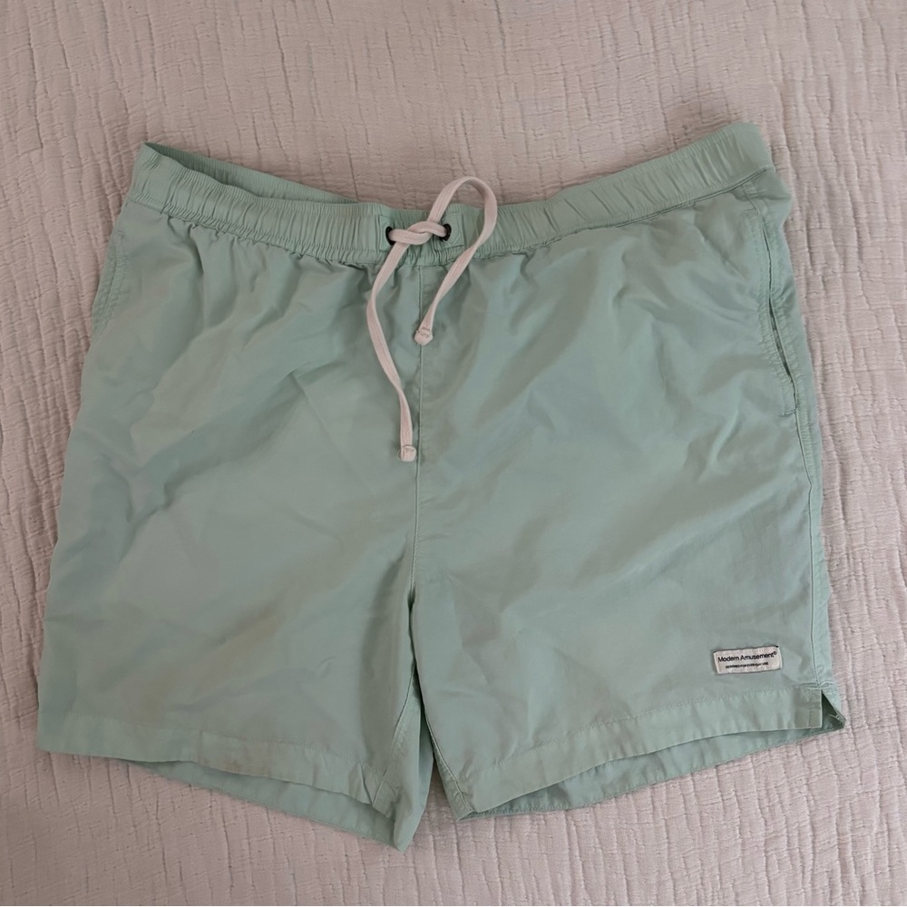 Modern Amusement Mint Green Swim Trunks